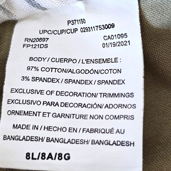 Dickies Slim Chino Boot Cut Tan Pants Size 8 Long - Picture 6 of 10